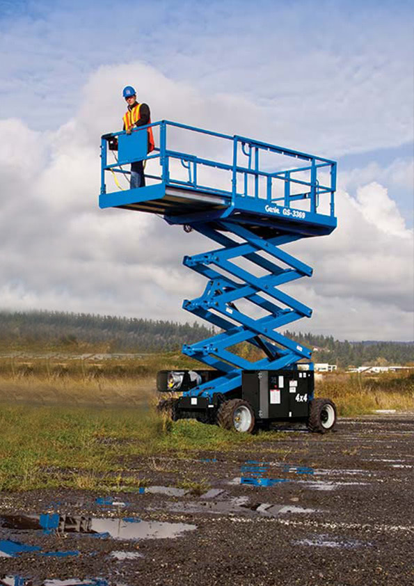 Rough terrain scissor lift Hire Croydon